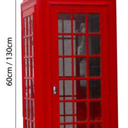 Red Phone Box Full Colour Wall Decal Sticker England British Telephone - thumbnail 2
