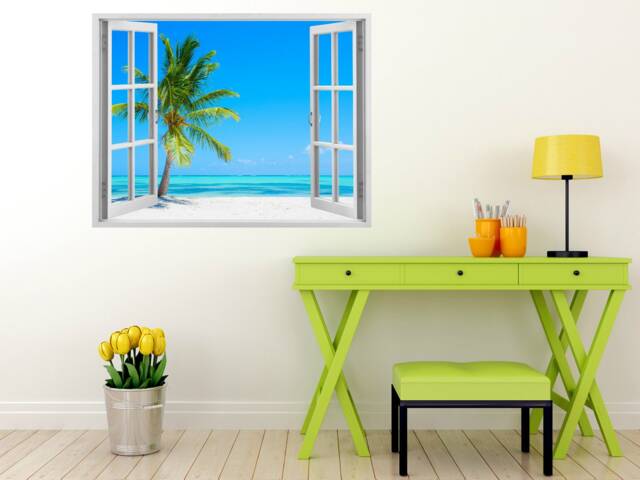 Vinyl Tree Wall Decal, Palm Murals 3D Wall Decor, Vinyl Decals, Stickers, Peel & Stick W25 - image 1