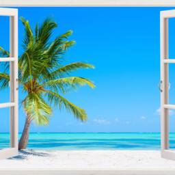 Vinyl Tree Wall Decal, Palm Murals 3D Wall Decor, Vinyl Decals, Stickers, Peel & Stick W25 - thumbnail 3