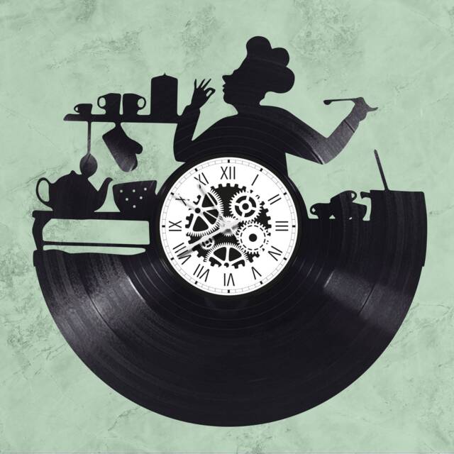 Kitchen Theme 33 Rpm Vinyl Record Clock - image 1