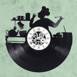 Kitchen Theme 33 Rpm Vinyl Record Clock - thumbnail 1