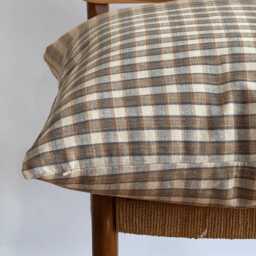 "Handwoven Plaid & Striped Pillow Cover Karen Tribal Fabric - 26"" X 26" - thumbnail 3