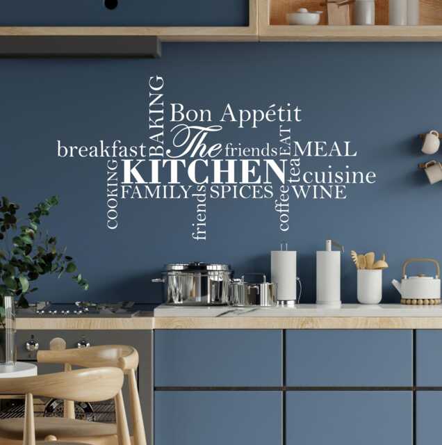 Kitchen Wall Sticker - Cloud Style Word Decor, Inspirational Sticker, Words Art Decal, Modern Decor - image 1