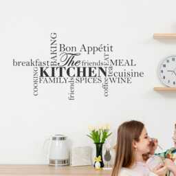 Kitchen Wall Sticker - Cloud Style Word Decor, Inspirational Sticker, Words Art Decal, Modern Decor - thumbnail 2