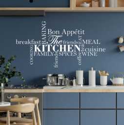 Kitchen Wall Sticker - Cloud Style Word Decor, Inspirational Sticker, Words Art Decal, Modern Decor