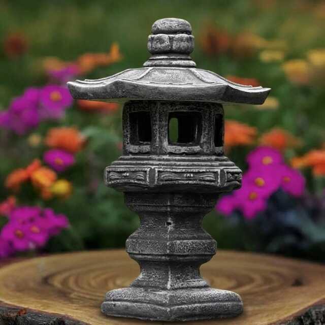 Japanese Pagoda Statue Concrete Lantern Sculpture Outdoor Ornament Pagoda Lover Gift Handmade Art Lover - image 1