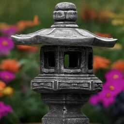 Japanese Pagoda Statue Concrete Lantern Sculpture Outdoor Ornament Pagoda Lover Gift Handmade Art Lover - thumbnail 3