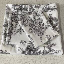 Toile Duvet Cover. French Country Toile Bedding. Floral Print Navy Blue Cotton Queen Cal King Oversize Super King 120x98 Nurdanceyiz - thumbnail 4
