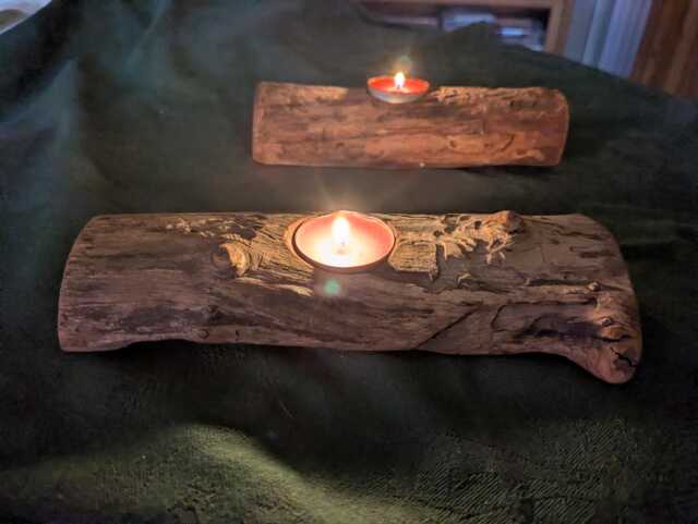 Candle Holder For 1 Tea Light Made Of Fruitwood - image 1