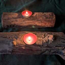 Candle Holder For 1 Tea Light Made Of Fruitwood - thumbnail 2