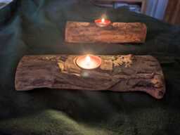 Candle Holder For 1 Tea Light Made Of Fruitwood - thumbnail 1