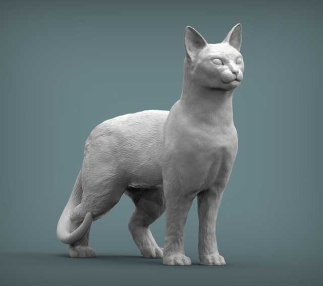 Abyssinian Cat Standing -3D Printed - For Cat Lovers, Ornament, Memorial, Gift - image 1