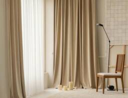 Gv84 A Pair Of Khaki Curtains , Living Room Curtains, Velvet Drapery Panels, Bedroom Custom Made