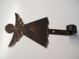 Metal Angel Christmas Stocking Holder Country Wall Hook Hanger Gold Trimmed Blackened By Santa's Works