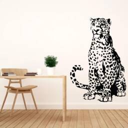 Leopard Vinyl Wall Art, Decal, Sticker, Transfer, Mural, Removable, Decor, Rent Friendly, Interior, Exterior, Full - 0700 - thumbnail 1