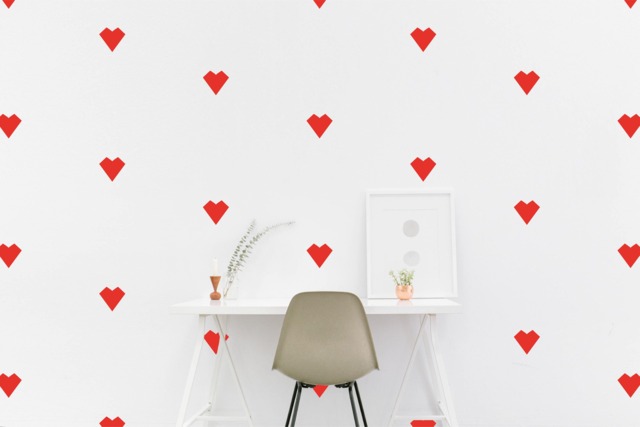Heart Wall Pattern Decal Kids Room Shape Wall Sticker, Bedroom, Living Wallpaper Vinyl Decals Stickers Home Decor - image 1