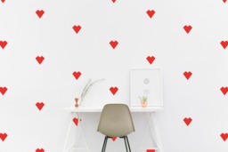 Heart Wall Pattern Decal Kids Room Shape Wall Sticker, Bedroom, Living Wallpaper Vinyl Decals Stickers Home Decor - thumbnail 1