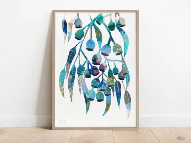 Gum Leaf Ii Print, Gum Art, Painting, Nut Australian Native, Native Wall Print Decor - image 1