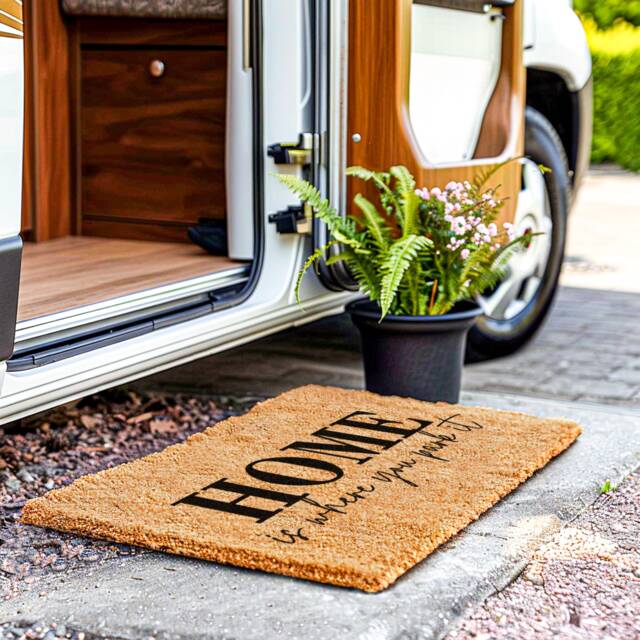 Camper Decor - Rv Home Doormat Funny Gift Motorhome Door Mat Welcome Camping Caravan Doormats - image 1
