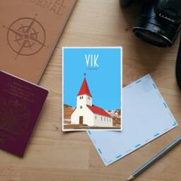 Vik Travel Poster - Retro Vintage Style Iceland Art Print, Artwork, Homeware, Travel Print - thumbnail 2
