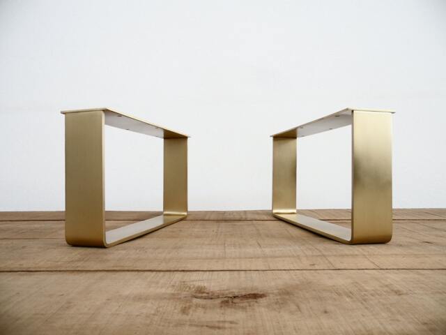 "Brass Sofa Legs , 16"" H X W - Flat Table Customizable Height - 20" - image 1