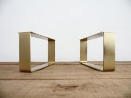 "Brass Sofa Legs , 16"" H X W - Flat Table Customizable Height - 20" - thumbnail 1