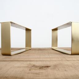 "Brass Sofa Legs , 16"" H X W - Flat Table Customizable Height - 20" - thumbnail 3