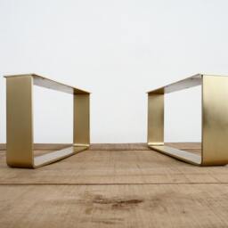 "Brass Sofa Legs , 16"" H X W - Flat Table Customizable Height - 20" - thumbnail 3