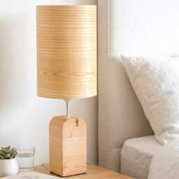 Handmade Ash Wood Table Lamp, Mid Century Bedside Lamp - thumbnail 3