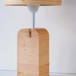 Handmade Ash Wood Table Lamp, Mid Century Bedside Lamp - thumbnail 4