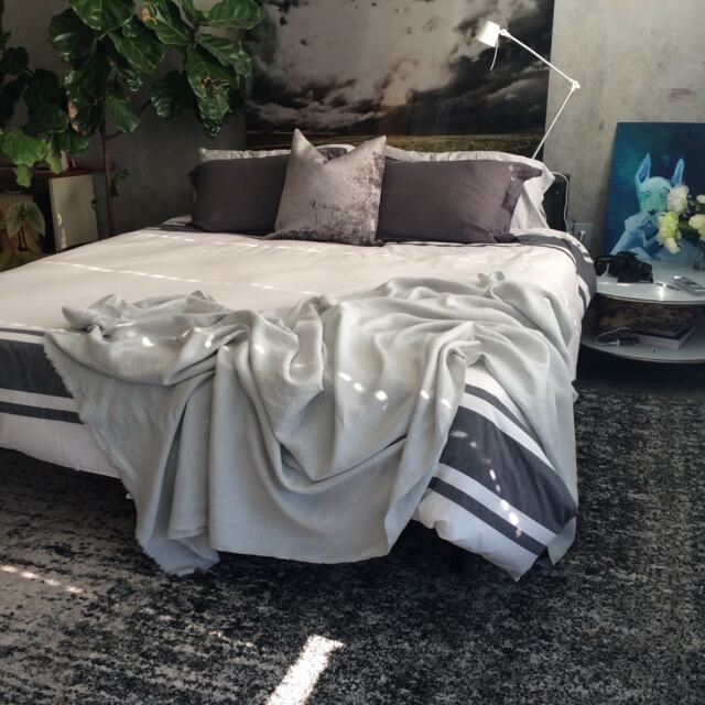 xl Dove Linen Throw - Solid Gray Blanket Made To Order in The Usa Living Room & Bedroom Soft Bedding - image 1