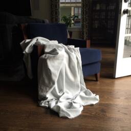 xl Dove Linen Throw - Solid Gray Blanket Made To Order in The Usa Living Room & Bedroom Soft Bedding - thumbnail 2