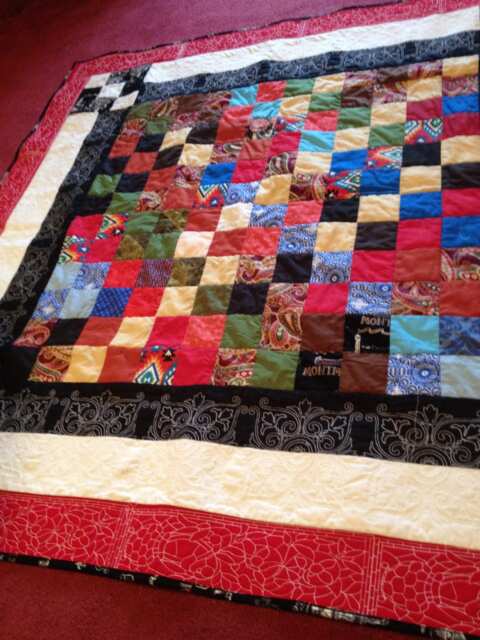Quilts For Sale/Handmade Checkered Patchwork Paris Stain Glass 58 in Square Throw/Housewarming Gift/Gift For Mom/Wedding Gift/Mother's Day - image 1