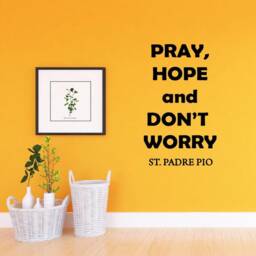 Vwaq Pray, Hope & Don't Worry Padre Pio Quote Wall Decal Vwaq-3018 - thumbnail 1