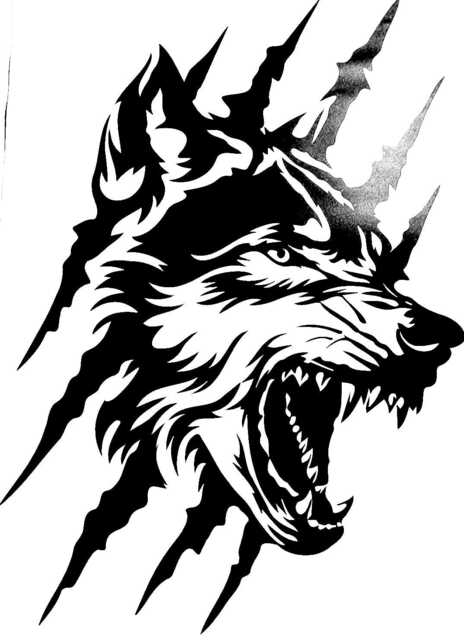 Wolf Claw Face Head Car Van Bonnet Vinyl Side Sticker Wall Art Hood Graphic Window Door Motorhome Campervan Decal