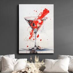 Vibrant Cocktail Glass Beverage Watercolor Drink Painting Framed Poster Print & Canvas Wall Decor Art Bedroom Home Interior Bar Gift
