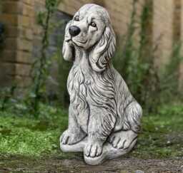 Cocker Spaniel Dog Statue Stone Memorial Figurine Concrete Spaniel Sculpture Outdoor Garden Pet Decor Animal Ornament Dog Lover Gift - thumbnail 1