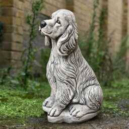 Cocker Spaniel Dog Statue Stone Memorial Figurine Concrete Spaniel Sculpture Outdoor Garden Pet Decor Animal Ornament Dog Lover Gift - thumbnail 3