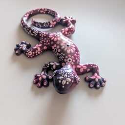 Wall Art Gecko Lizard - Dotting Style -Handmade Jesmonite Lizard Ornament-Garden Or Home Decoration - thumbnail 4