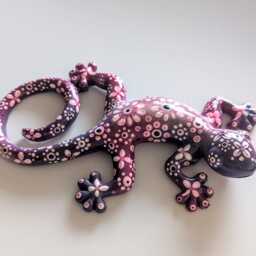 Wall Art Gecko Lizard - Dotting Style -Handmade Jesmonite Lizard Ornament-Garden Or Home Decoration - thumbnail 2