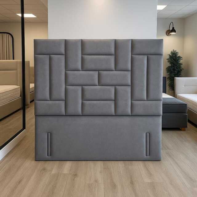 Plush Velvet Floor Standing Headboard - Multi-Panel Design, 72 - image 1