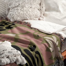 Botanical Harmony Woven Throw Blanket - thumbnail 2