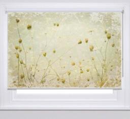 Wild Flower Meadow Grunge Art Printed Custom Made Window - Fl19 Roller Blind