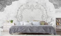 Gray Cracked Wall Mural Vintage Concrete Wallpaper, Exclusive Design