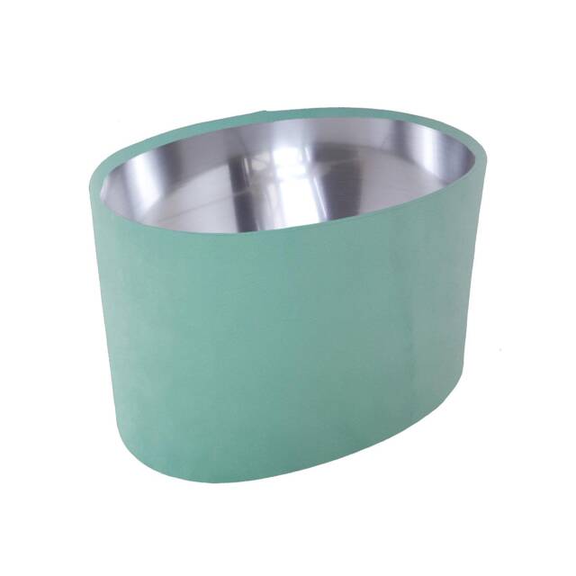 Oval Light Mint Lampshade in Velvet With Silver Lining - image 1