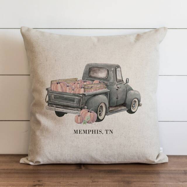 Pumpkin Truck Custom Pillow Cover - Fall Pillow Thanksgiving Decor Home 20 X 18 - image 1