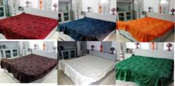 Indian Embroidery Mirror Work, Embroidery, Hand Cotton Double Bed Sheet, Ethnic Bedspread, Bedding, Bedsheet Size 90 X 108 Inch - thumbnail 1