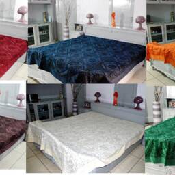 Indian Embroidery Mirror Work, Embroidery, Hand Cotton Double Bed Sheet, Ethnic Bedspread, Bedding, Bedsheet Size 90 X 108 Inch - thumbnail 3
