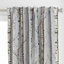 Birch Tree Curtain Panel - Woodland Nature Forest Rustic Home Decor Custom Grove in Whitestone By Willowlanetextiles - thumbnail 1