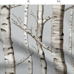 Birch Tree Curtain Panel - Woodland Nature Forest Rustic Home Decor Custom Grove in Whitestone By Willowlanetextiles - thumbnail 4